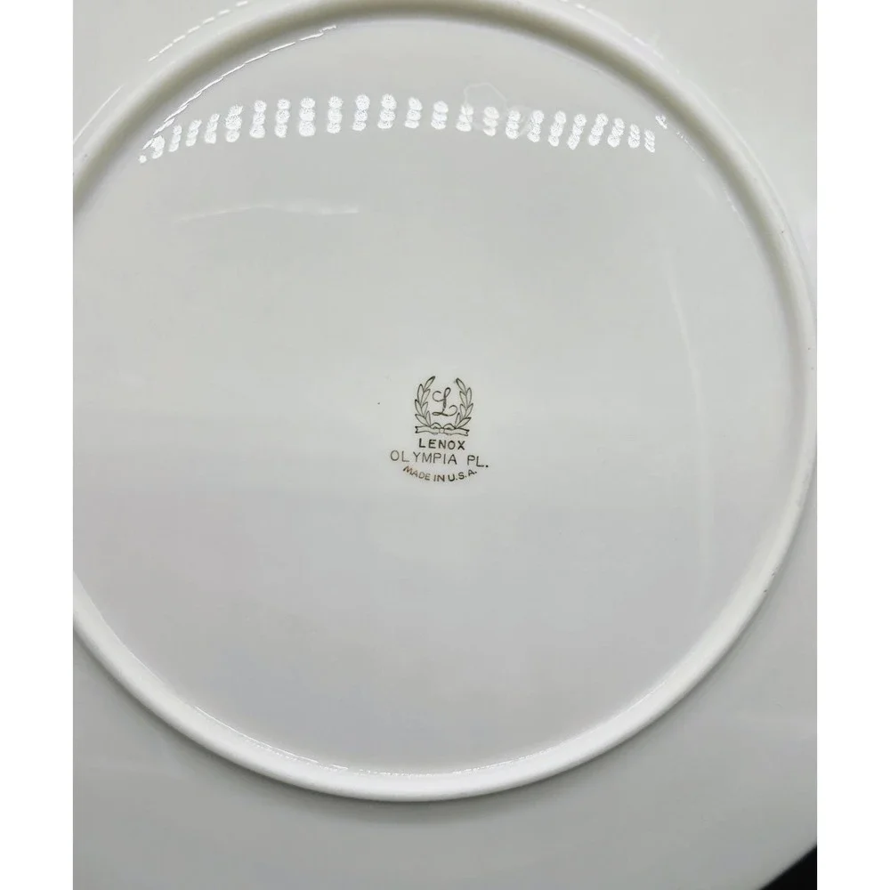 Set/5 Lenox Dinner Plates X 303P Coupe Style Olympia Platinum Edge 10.25